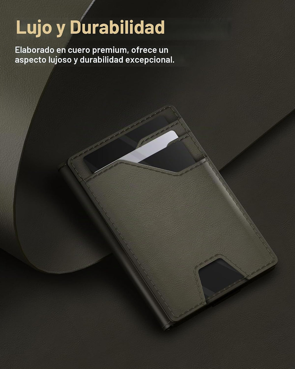 typecase Cartera de cuero para hombre Tarjetero, verde (Green Burni...