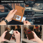 SEMORID Cartera para hombre con tarjetero delgado desplegable para...