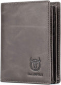 BULLCAPTAIN Cartera de cuero genuino plegable de gran capacidad par...