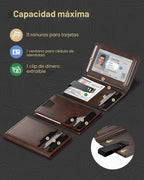 typecase Cartera de cuero para hombre con tarjetero, Marrón profund...