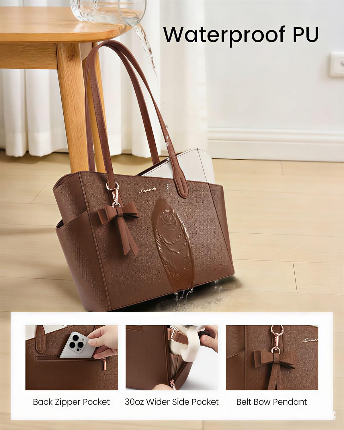 LOVEVOOK Bolso pequeño para mujer, bolsos de piel sintética estruct...