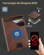 Cartera de Cuero Typecase para Hombres con Tarjetero, Marrón, Minim...