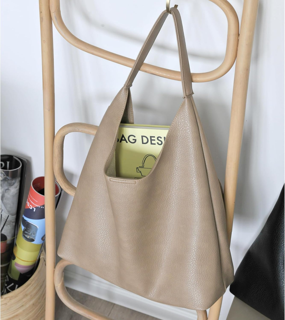 Bolsos Hobo para mujeres, bolso de hombro de cuero vegano suave, bo...
