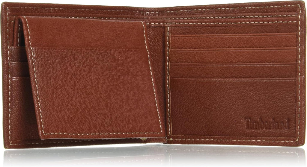 Timberland Billetera de cuero genuino con tarjetero de seguridad RF...