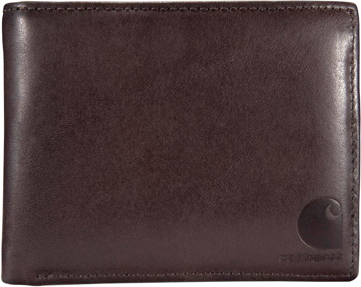 Carhartt Cartera de cuero marrón aceitado para hombre, bolsillo fro...