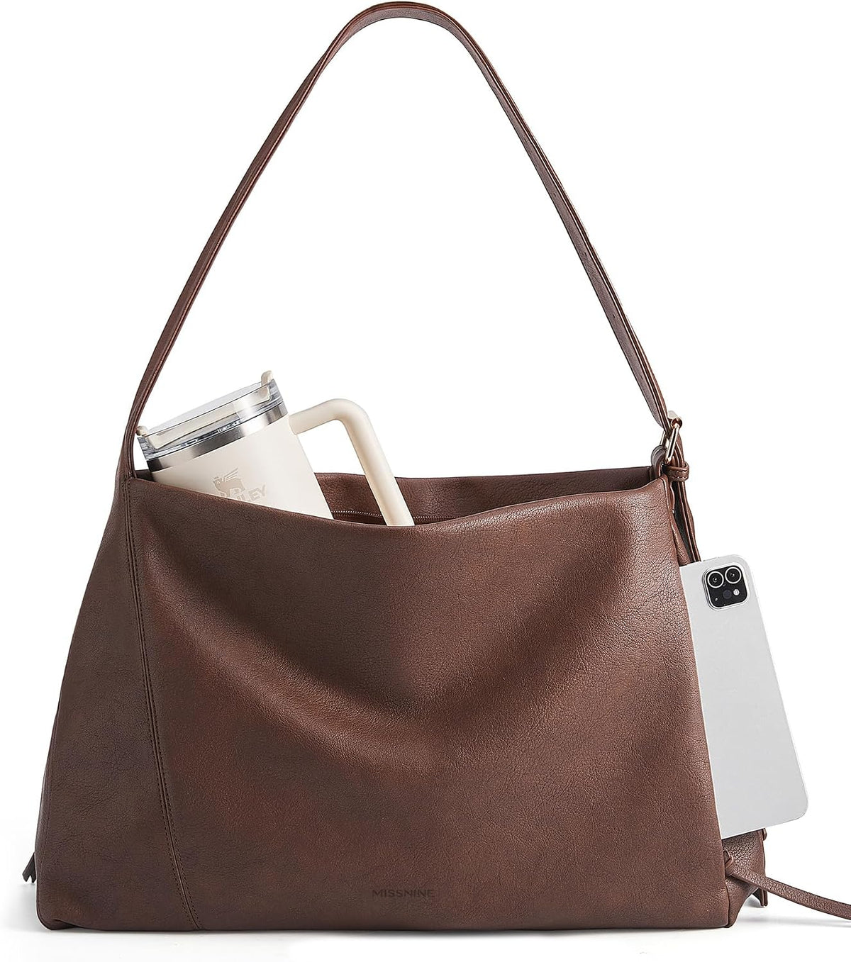 Missnine Bolso Hobo para mujer, bolso de mano de diseñador de cuero...