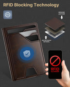 typecase Cartera de cuero para hombre con tarjetero, Marrón profund...