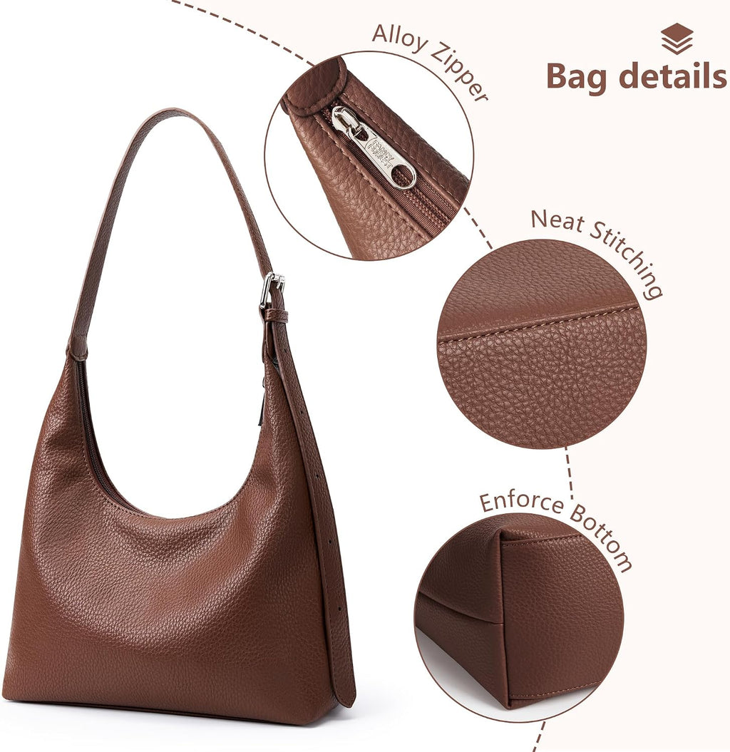 KALIDI Bolso de mano en forma de media luna, bolso de hombro para m...