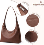 KALIDI Bolso de mano en forma de media luna, bolso de hombro para m...