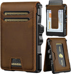 furid Cartera de cuero genuino para hombre: carteras minimalistas R...