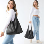 Bolsos Hobo para mujeres, bolso de hombro de cuero vegano suave, bo...