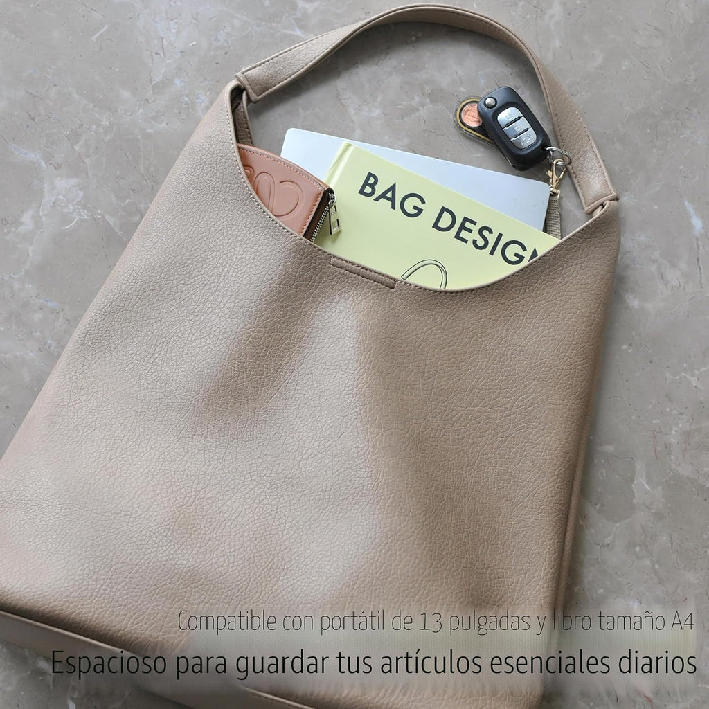 Bolsos Hobo para mujeres, bolso de hombro de cuero vegano suave, bo...