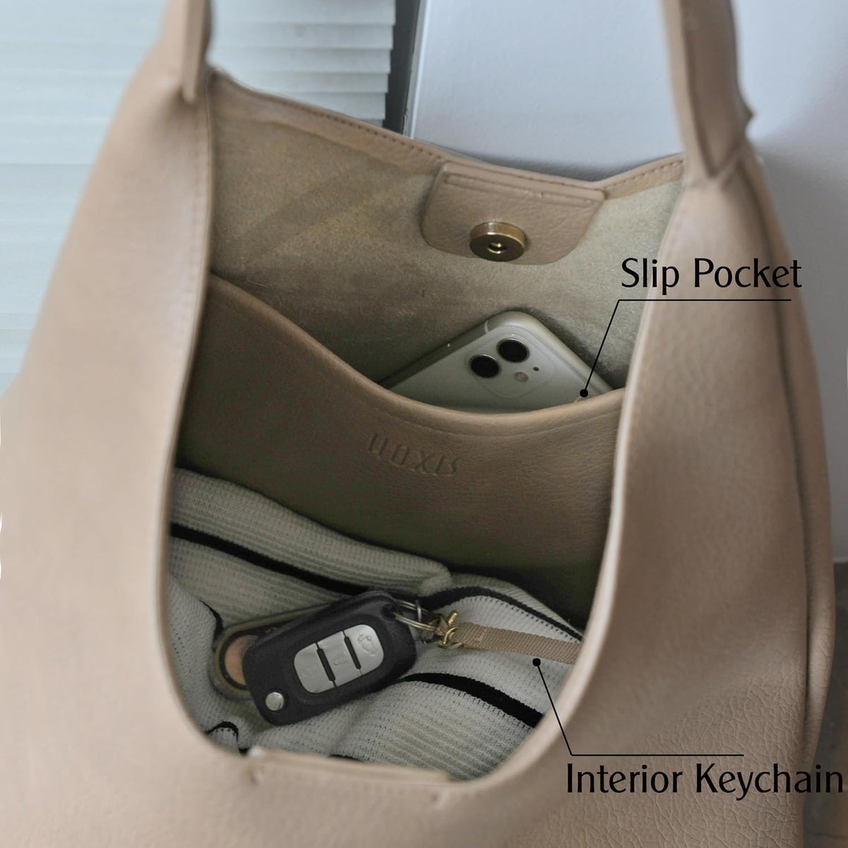 Bolsos Hobo para mujeres, bolso de hombro de cuero vegano suave, bo...