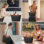 KALIDI Bolso de mano para mujer de nylon con asa superior, bolso de...