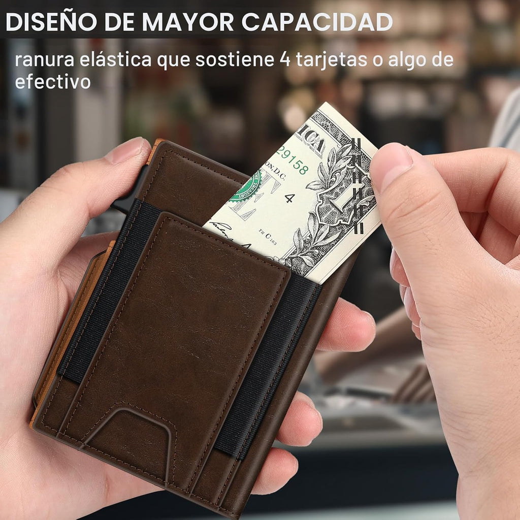 SEMORID Cartera para hombre con tarjetero delgado desplegable para...