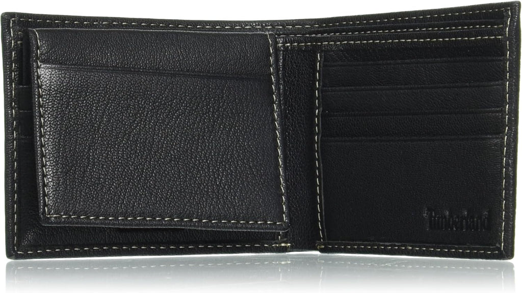 Timberland Billetera de cuero genuino con tarjetero de seguridad RF...