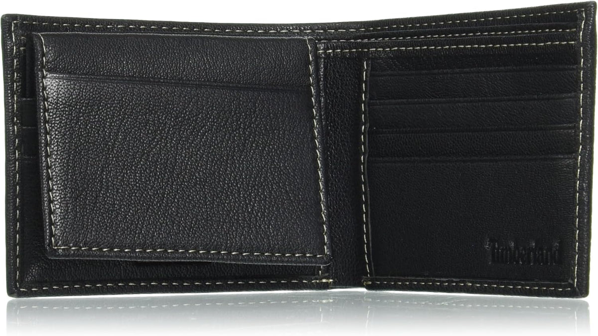 Timberland Billetera de cuero genuino con tarjetero de seguridad RF...
