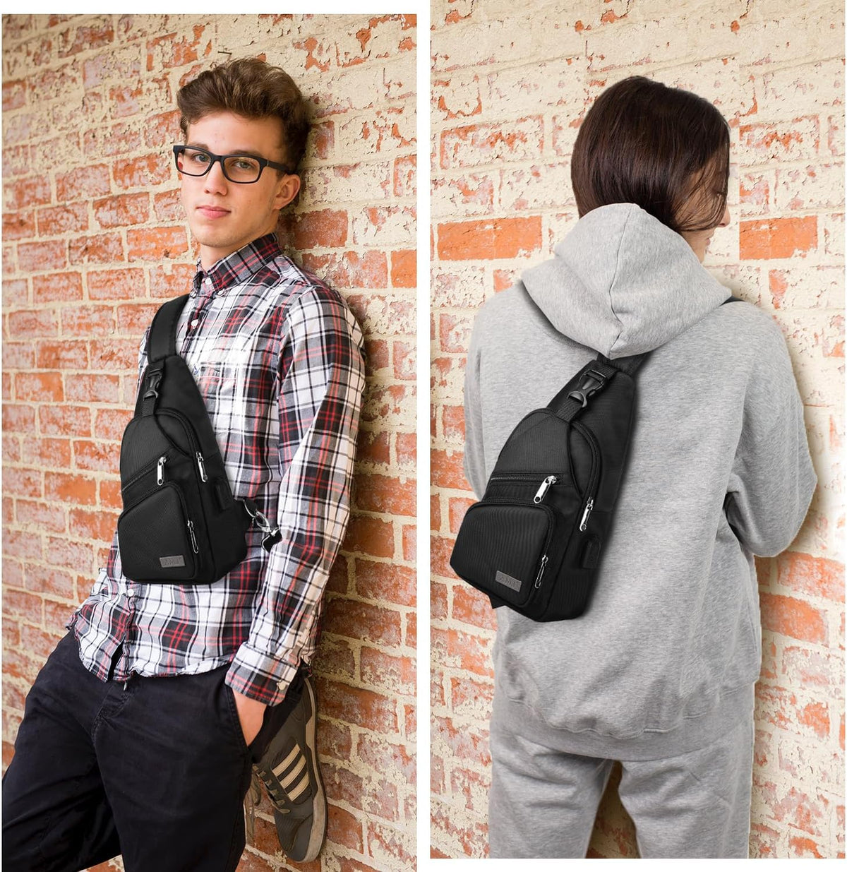 AMJ Bolso cruzado tipo bandolera para hombres y mujeres, mochila de...
