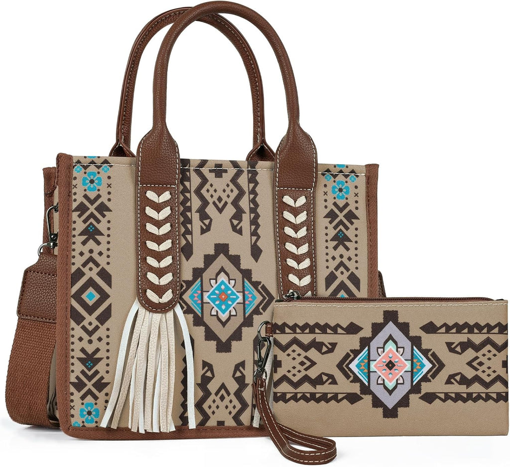 PARAURORA Bolso tote bohemio con asa superior para mujer, bolso cru...