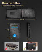 QLD - Cartera minimalista para hombres - Billetera delgada de cuero...