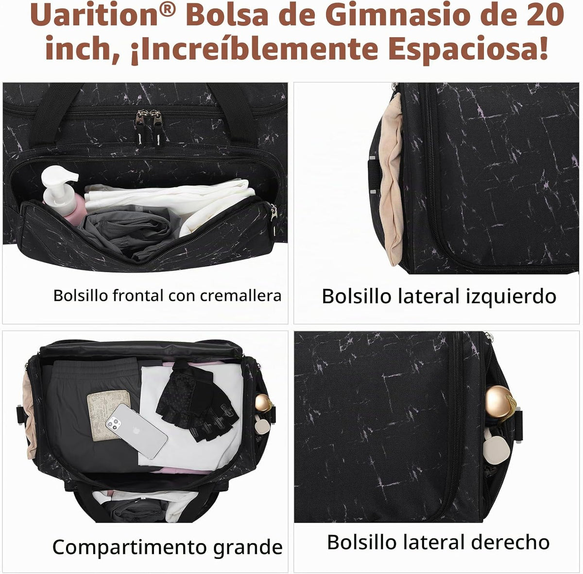 Uarition Bolsa de gimnasio para hombres y mujeres - Bolsa de viaje...