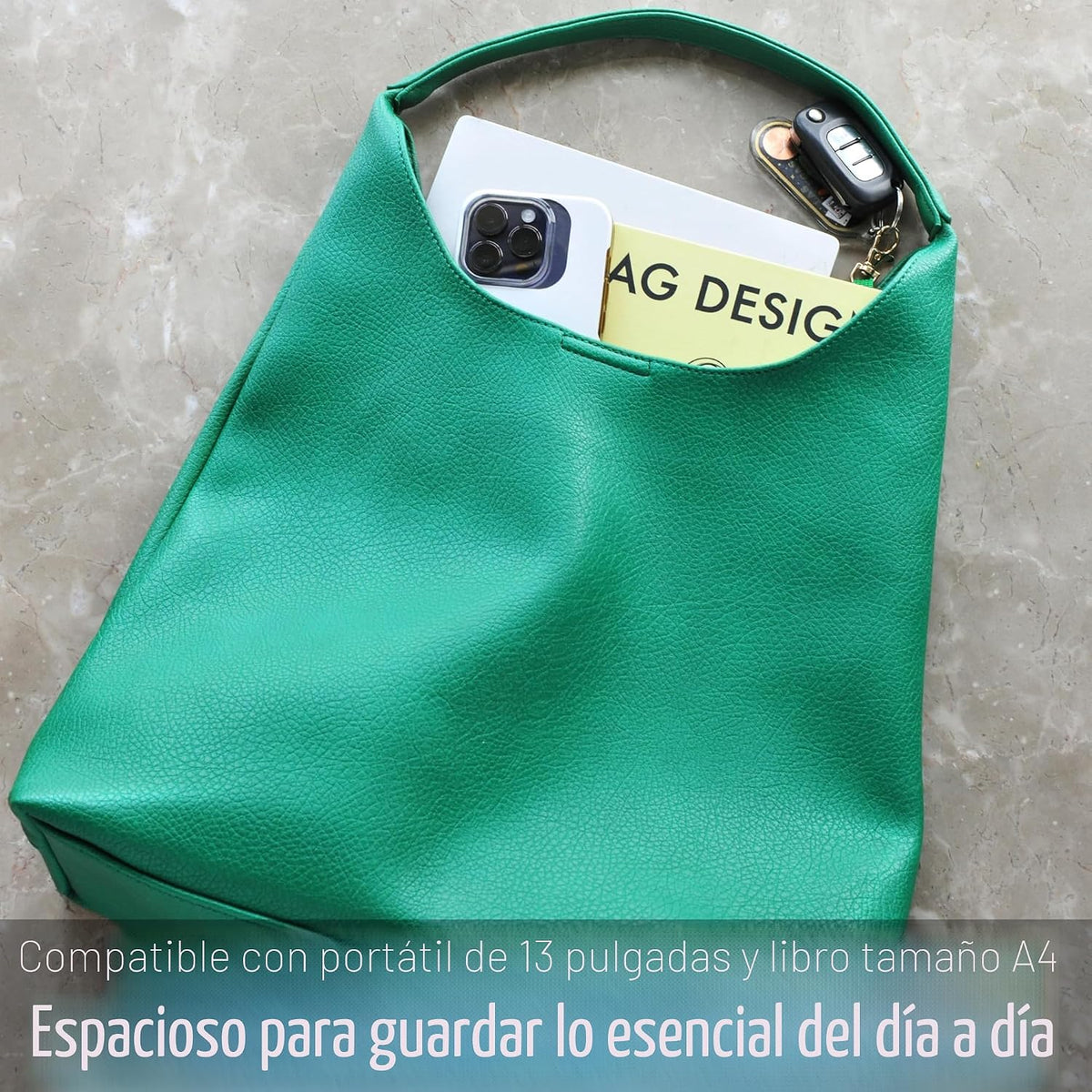 Bolsos Hobo para mujeres, bolso de hombro de cuero vegano suave, bo...
