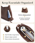 Missnine Bolso Hobo para mujer, bolso de mano de diseñador de cuero...