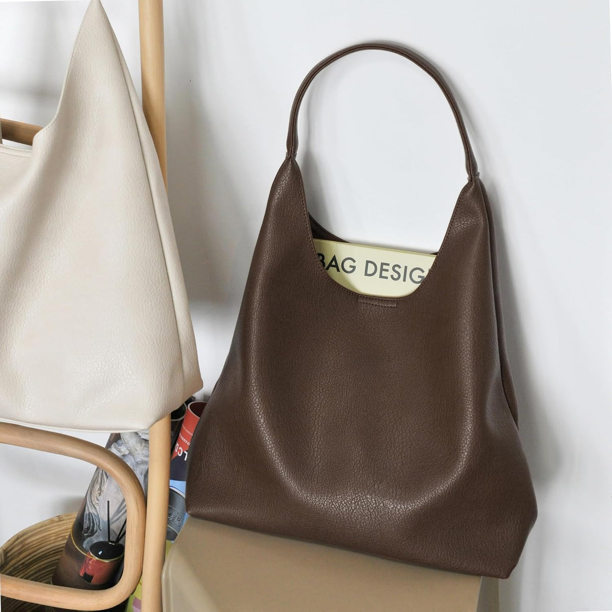 Bolsos Hobo para mujeres, bolso de hombro de cuero vegano suave, bo...