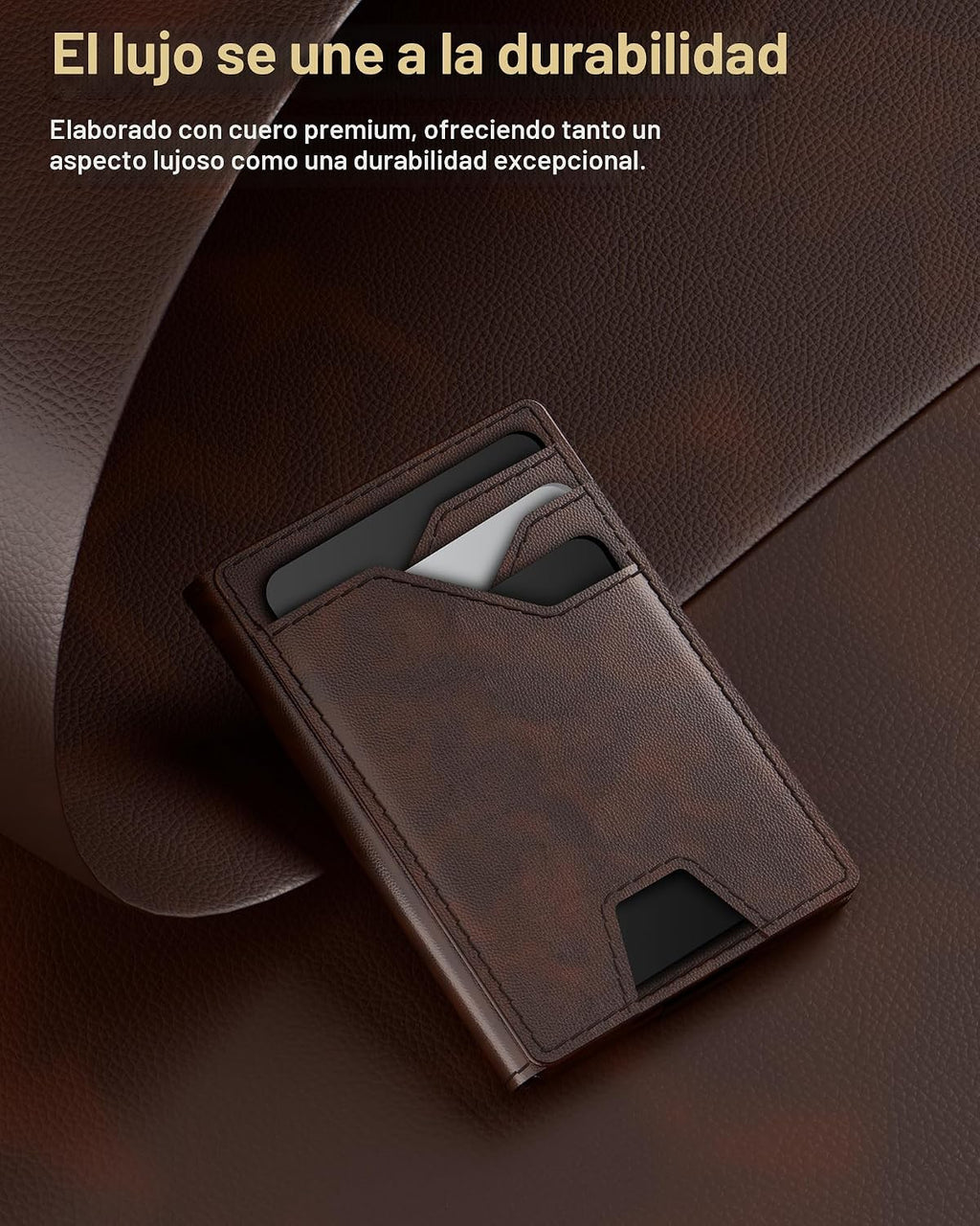 typecase Cartera de cuero para hombre con tarjetero, Marrón profund...