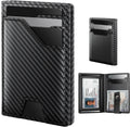 Cartera de cuero typecase para hombres con tarjetero, Negro fibra d...