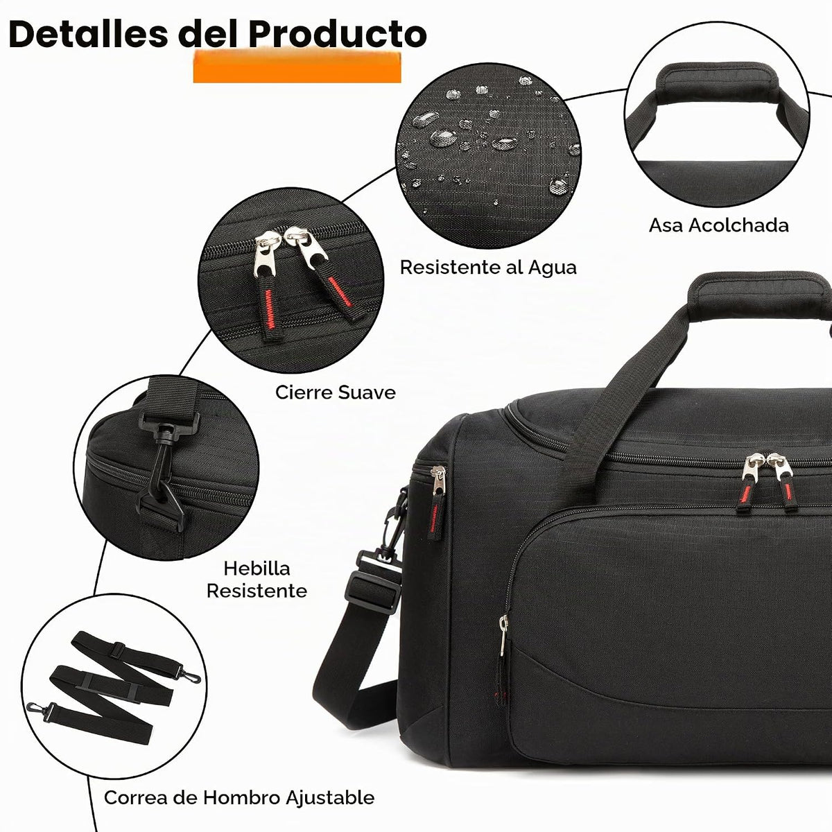 Bolsa de gimnasio Uarition para hombres - Bolsa de lona grande de 5...