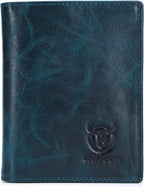BULLCAPTAIN Cartera de cuero genuino plegable de gran capacidad par...