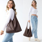 Bolsos Hobo para mujeres, bolso de hombro de cuero vegano suave, bo...