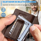 miyozi Billetera para hombre, con clip para dinero, bolsillo para m...