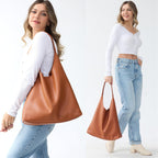 Bolsos Hobo para mujeres, bolso de hombro de cuero vegano suave, bo...