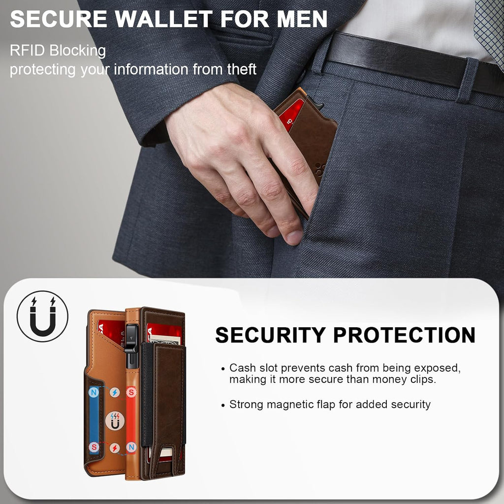 SEMORID Cartera para hombre con tarjetero delgado desplegable para...