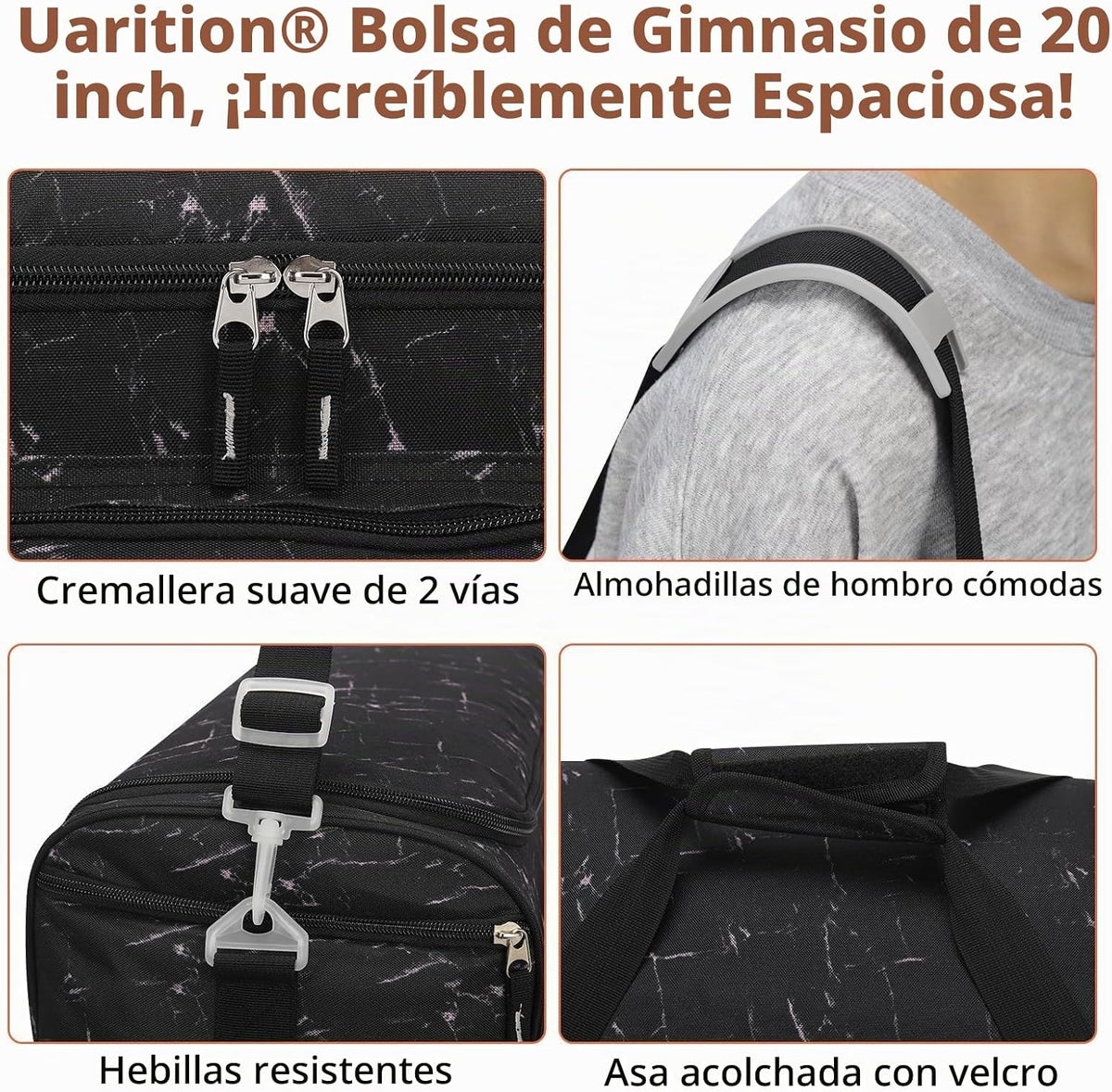 Uarition Bolsa de gimnasio para hombres y mujeres - Bolsa de viaje...