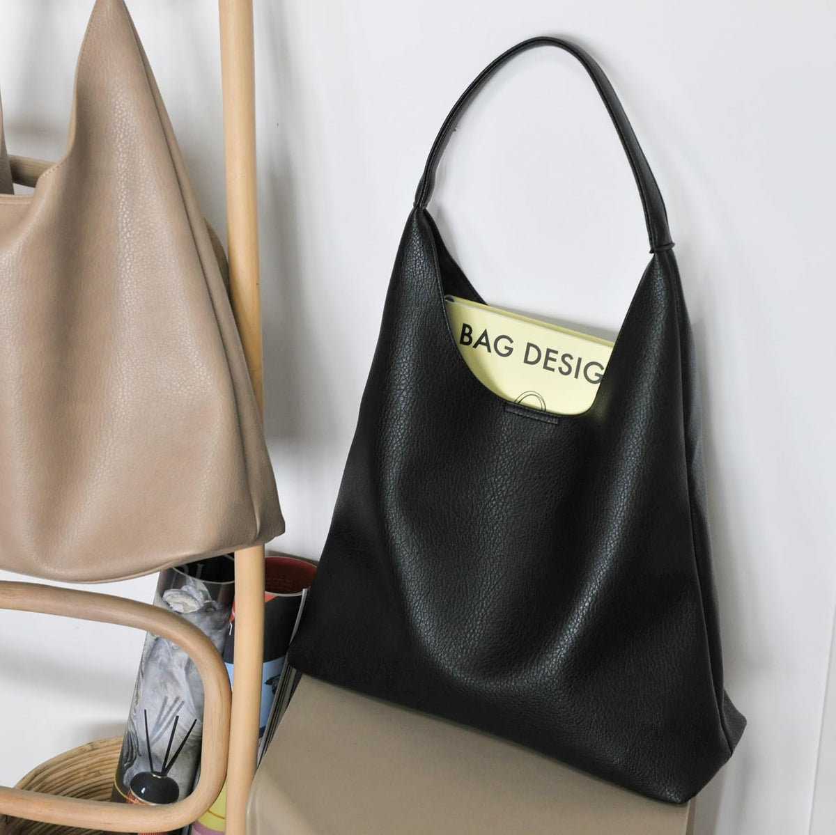 Bolsos Hobo para mujeres, bolso de hombro de cuero vegano suave, bo...