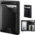 Cartera de cuero typecase para hombres con tarjetero, Negro, Minima...