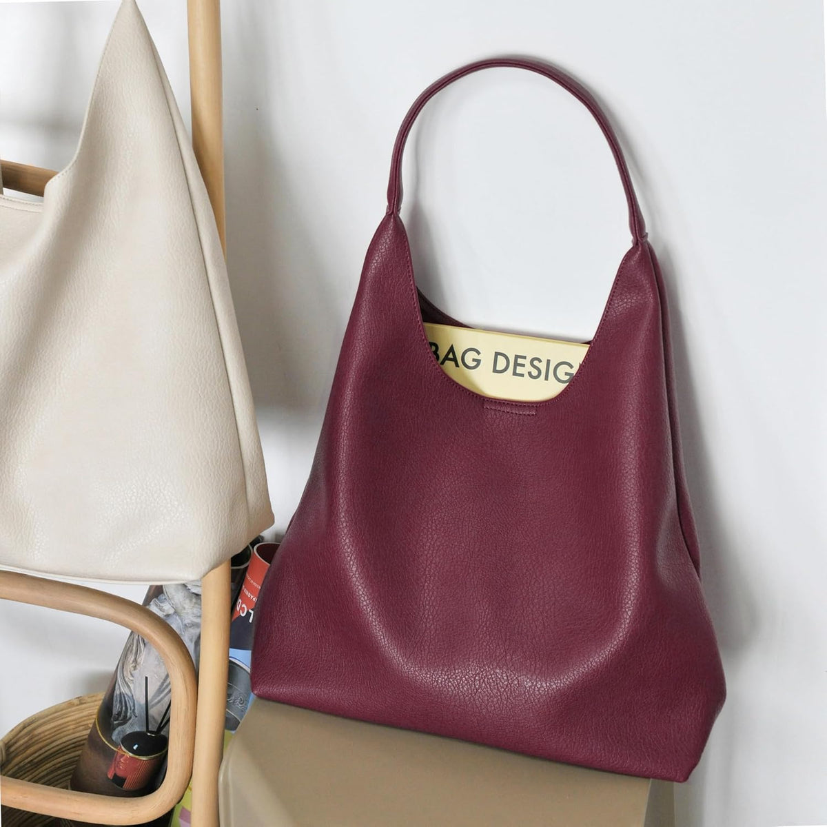 Bolsos Hobo para mujeres, bolso de hombro de cuero vegano suave, bo...