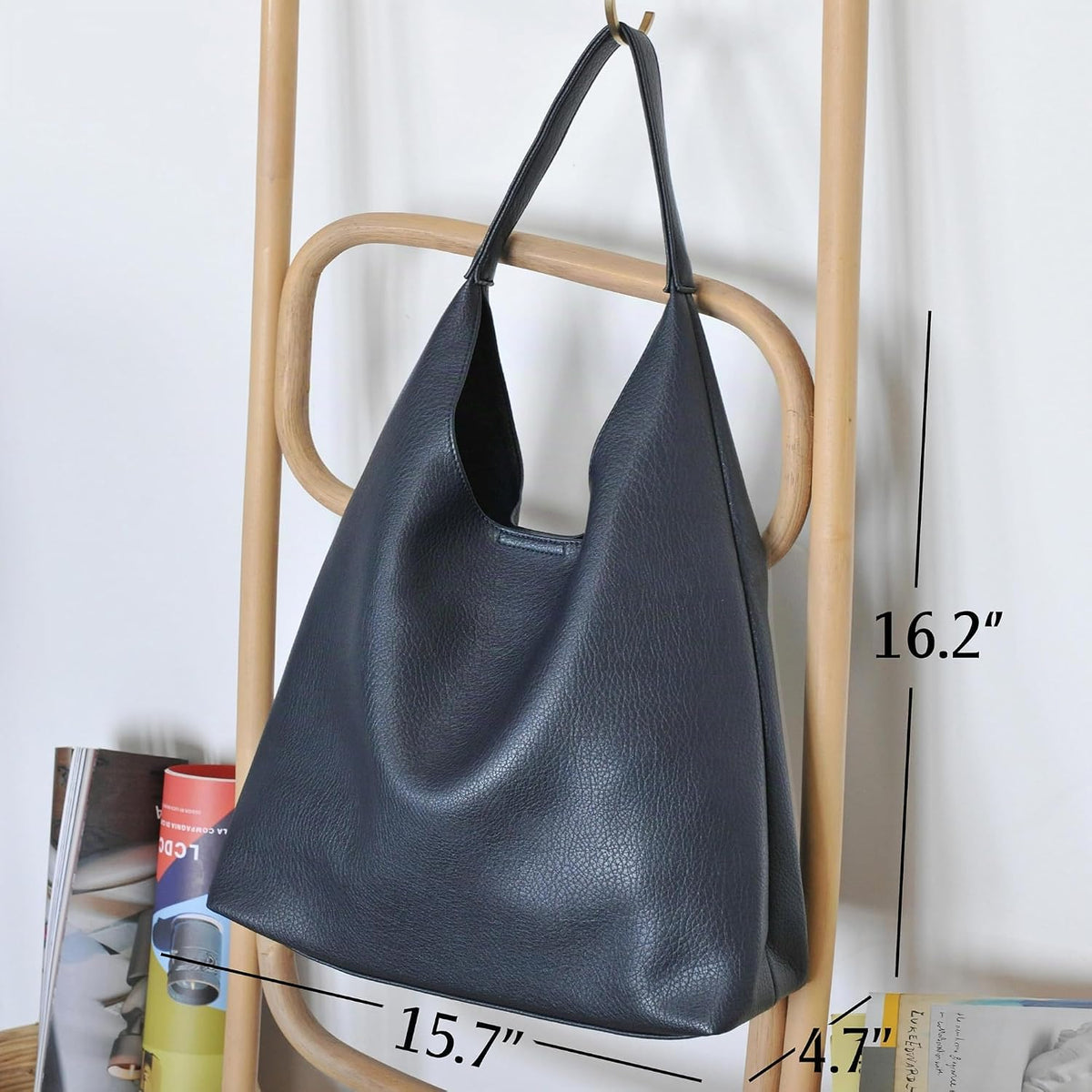 Bolsos Hobo para mujeres, bolso de hombro de cuero vegano suave, bo...