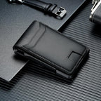 furid Cartera de cuero genuino para hombres: billetera minimalista...