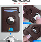 Miyozi - Billetera Airtag para hombre, con clip de dinero, estuche...