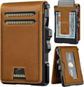 furid Cartera de cuero genuino para hombres: billetera minimalista...