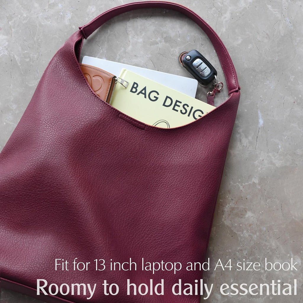 Bolsos Hobo para mujeres, bolso de hombro de cuero vegano suave, bo...