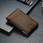 furid Cartera de cuero genuino para hombre: carteras minimalistas R...