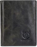BULLCAPTAIN Cartera de cuero genuino plegable de gran capacidad par...