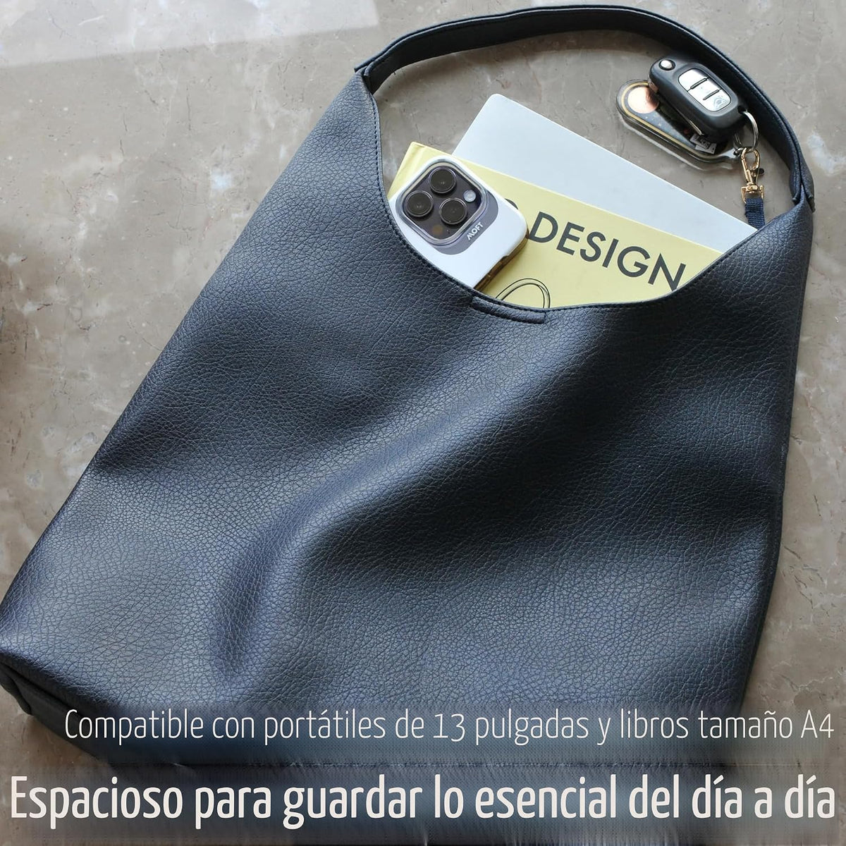 Bolsos Hobo para mujeres, bolso de hombro de cuero vegano suave, bo...