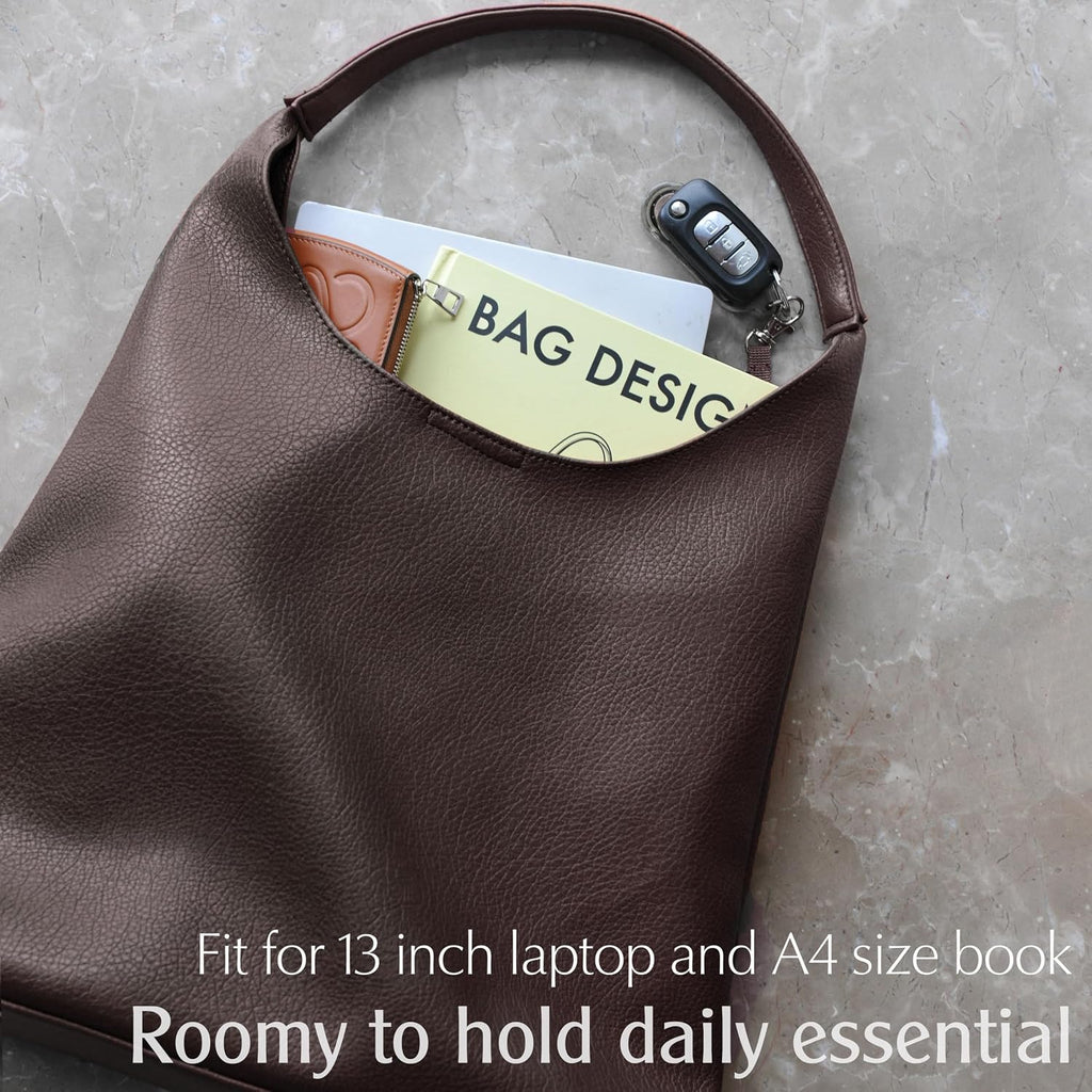 Bolsos Hobo para mujeres, bolso de hombro de cuero vegano suave, bo...