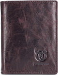 BULLCAPTAIN Cartera de cuero genuino plegable de gran capacidad par...